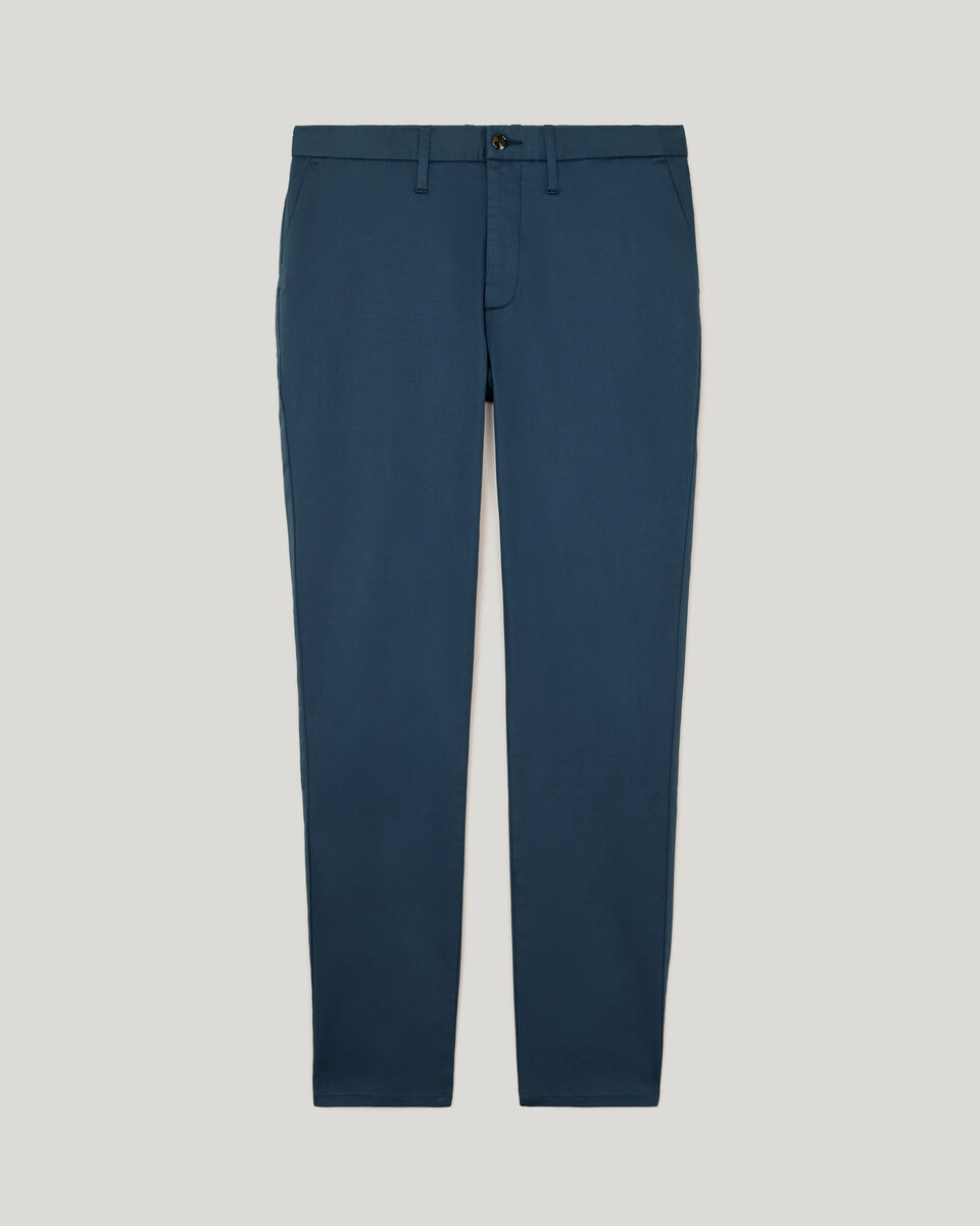 Ultra Slim Cotton-Tencel Chino, Steel Blue, hi-res